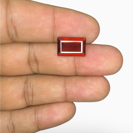 Dark Orange Hessonite Garnet 5.53 Carats Emerald Cut ( 13X9mm )