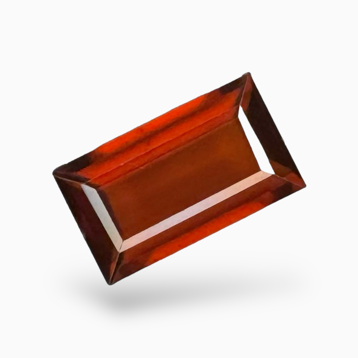 Dark Orange Natural Hessonite Garnet 4.95 Carats Emerald Cut ( 13X8mm )