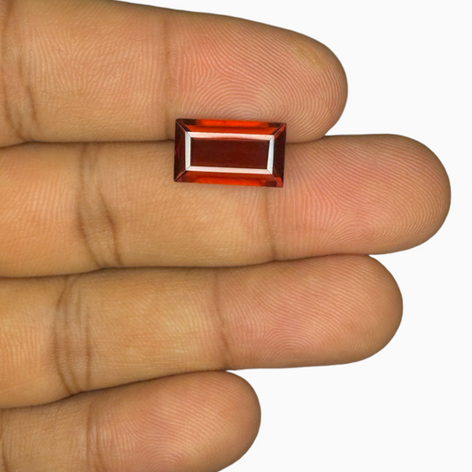 Dark Orange Natural Hessonite Garnet 4.95 Carats Emerald Cut ( 13X8mm )