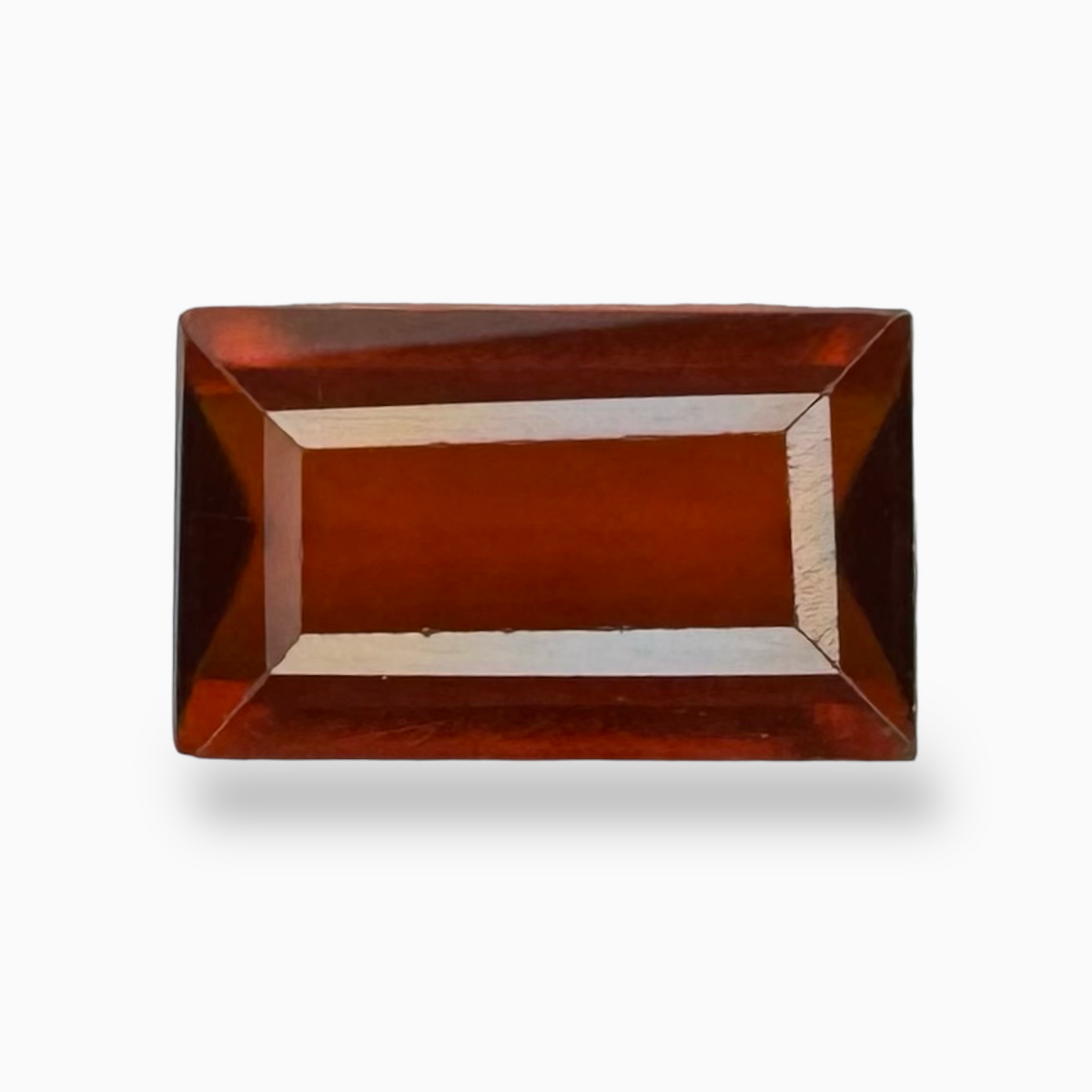 Natural Dark Orange Hessonite Garnet 3.78 Carats Emerald Cut ( 13X8mm )