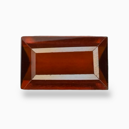 Natural Dark Orange Hessonite Garnet 3.78 Carats Emerald Cut ( 13X8mm )