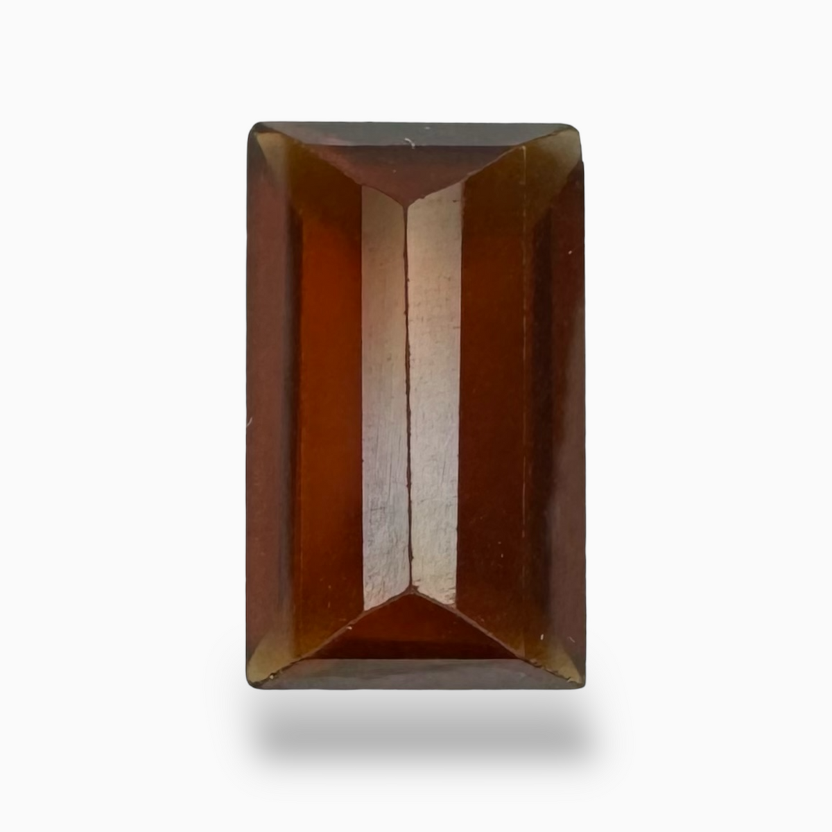 Natural Dark Orange Hessonite Garnet 3.78 Carats Emerald Cut ( 13X8mm )