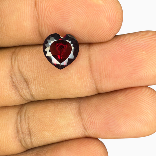 Natural Almandine Red Garnet Heart Shape 2.59 Carats (Pyrope) 10X10mm