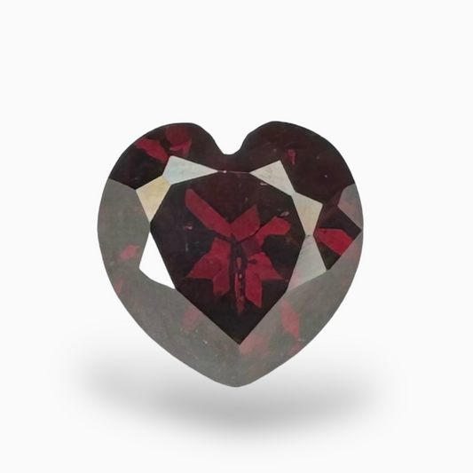 Natural Almandine Red Garnet Heart Shape 2.34 Carats (Pyrope) 8X8mm