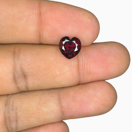 Natural Almandine Red Garnet Heart Shape 2.34 Carats (Pyrope) 8X8mm