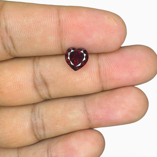 Natural Almandine Red Garnet Heart Shape 2.18 Carats (Pyrope) 8X8mm