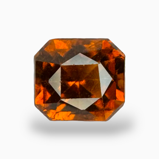 Gomed Hesonite Garnet  Stone Asscher Cut 3.87 carat 8x7mm