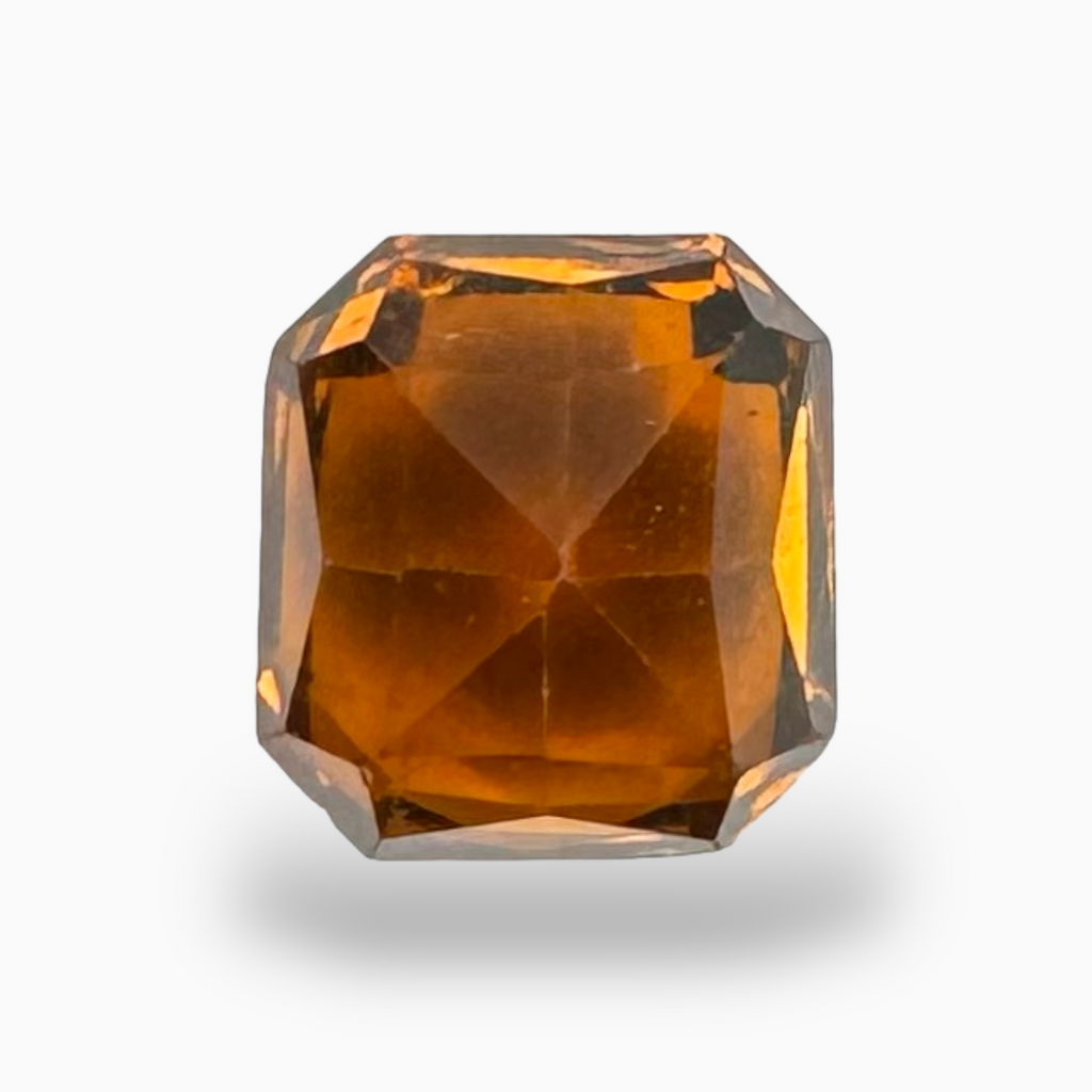 Gomed Hesonite Garnet  Stone Asscher Cut 3.87 carat 8x7mm
