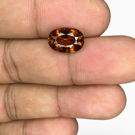 Natural Hessonite Garnet Orange 3.31 Carats Oval Shape 11X7.5mm (Gomed Stone)