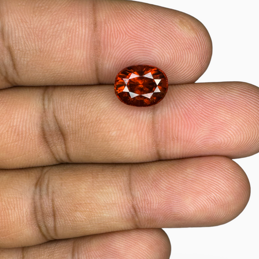 Natural Hessonite Garnet Orange Oval Shape 3.54 Carats 10X8mm (Gomed Stone)