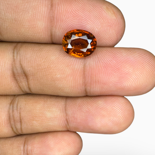 Natural Hessonite Garnet Orange Oval Shape 3.18 Carats 10X8mm (Gomed Stone)