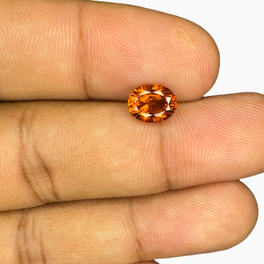 Natural Hessonite Garnet Orange 1.81 Carats Oval Shape 8X6mm (Gomed Stone)