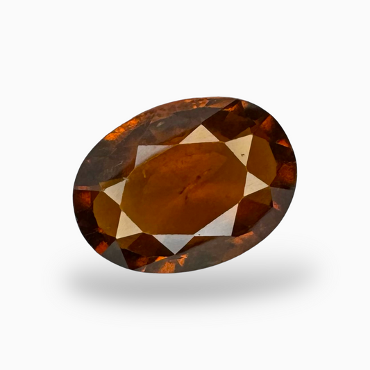 Natural Hessonite Garnet Dark Orange Oval Shape 3.37 Carats 11.5X8.5mm (Gomed Stone)