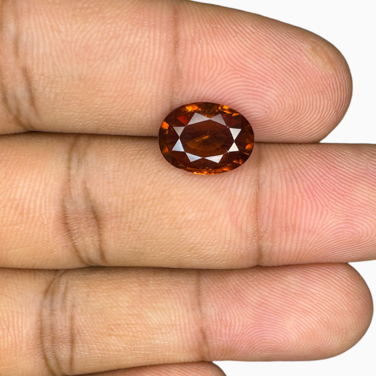 Dark Orange Hessonite Garnet Oval Shape 3.72 Carats 10.5X8mm (Gomed Stone)