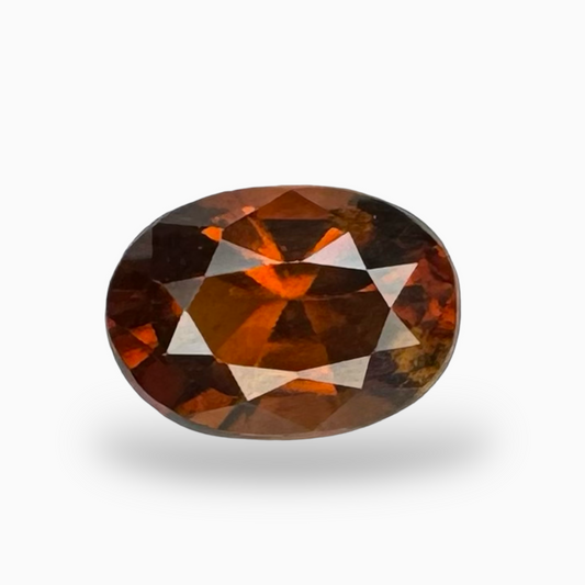 Natural Dark Orange Hessonite Garnet Oval Shape 2.94 Carats 10X7.5mm (Gomed Stone)