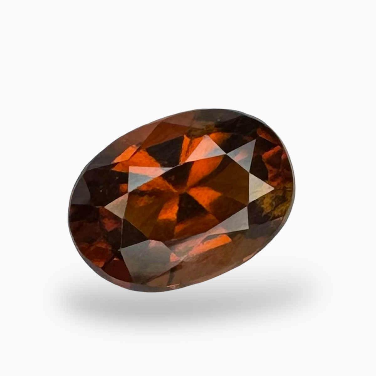 Natural Dark Orange Hessonite Garnet Oval Shape 2.94 Carats 10X7.5mm (Gomed Stone)