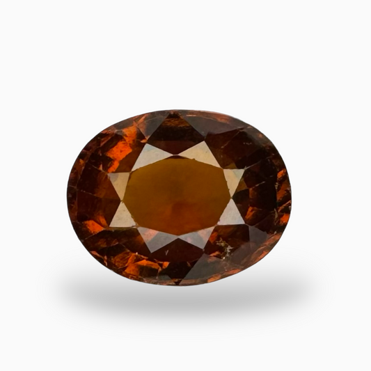 Natural Dark Orange Hessonite Garnet Oval Shape 3.57 Carats 10.3X8mm (Gomed Stone)