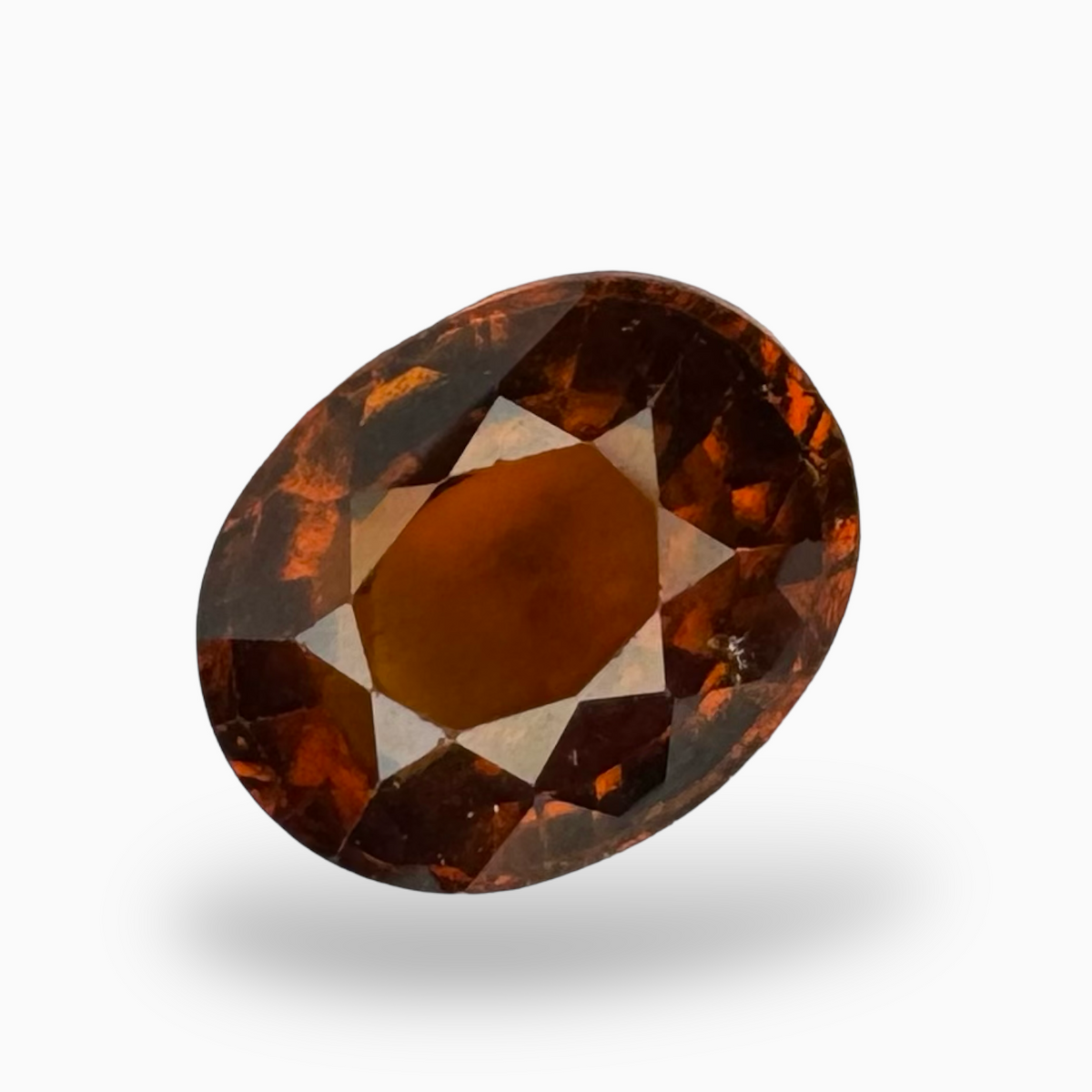 Natural Dark Orange Hessonite Garnet Oval Shape 3.57 Carats 10.3X8mm (Gomed Stone)