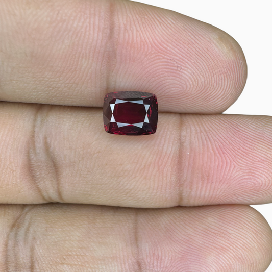 Natural Ruby Stone Cushion Shape 2.55 Carat (Unheated) From Mozambique-FGL Certified