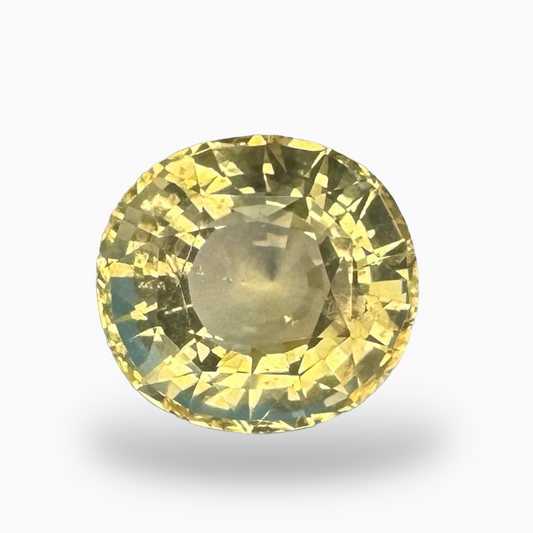 Natural Unheated Yellow Sapphire Stone 4.53 Carats Oval Cut from Srilanka