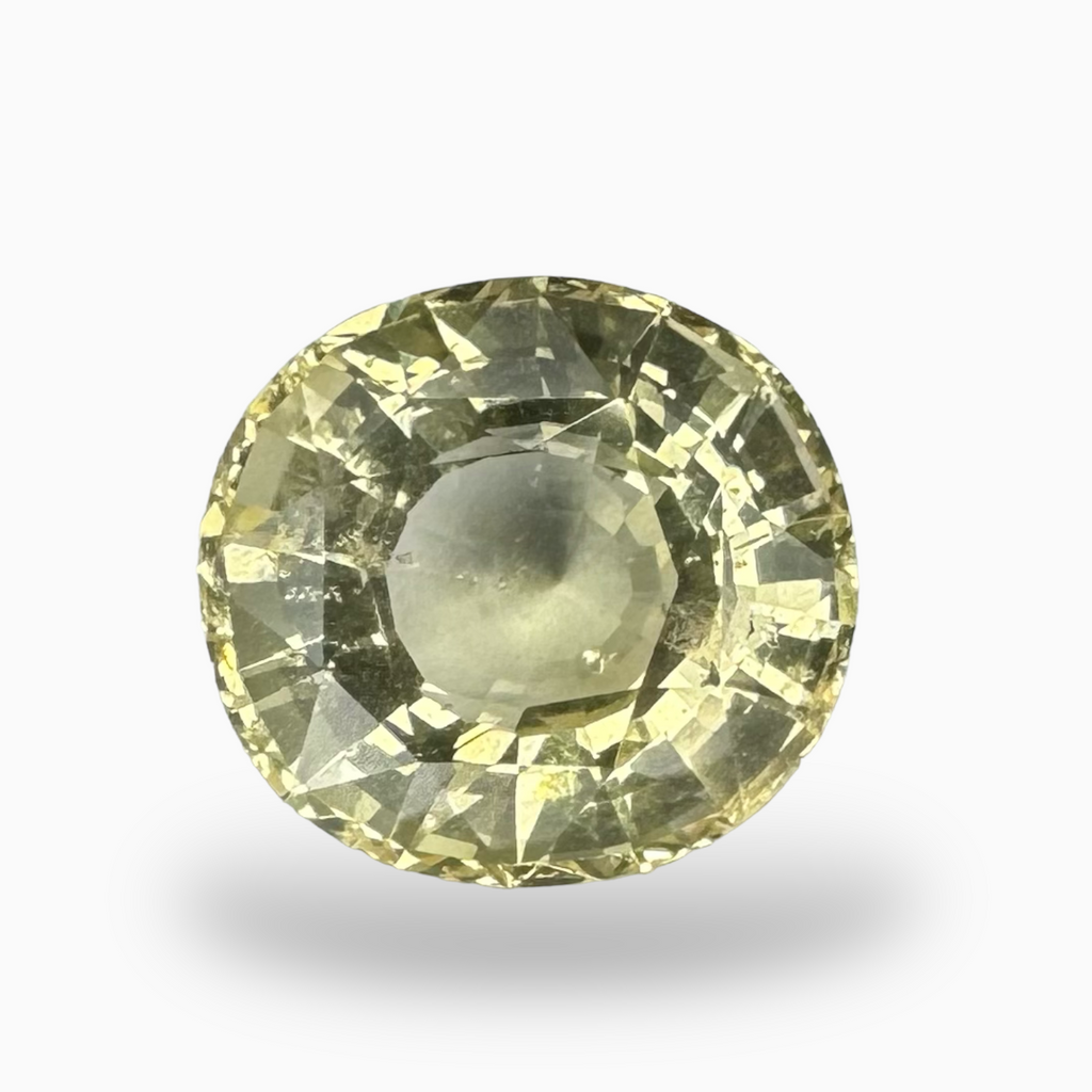 Natural Unheated Yellow Sapphire Stone 4.53 Carats Oval Cut from Srilanka