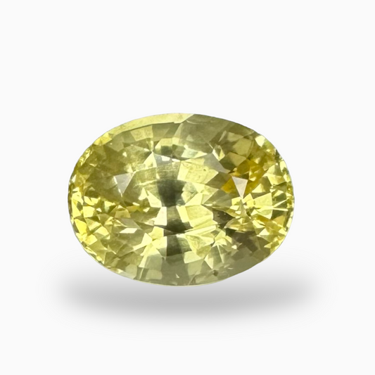 Natural Unheated Yellow Sapphire Stone 3.86 Carats Oval Cut from Srilanka