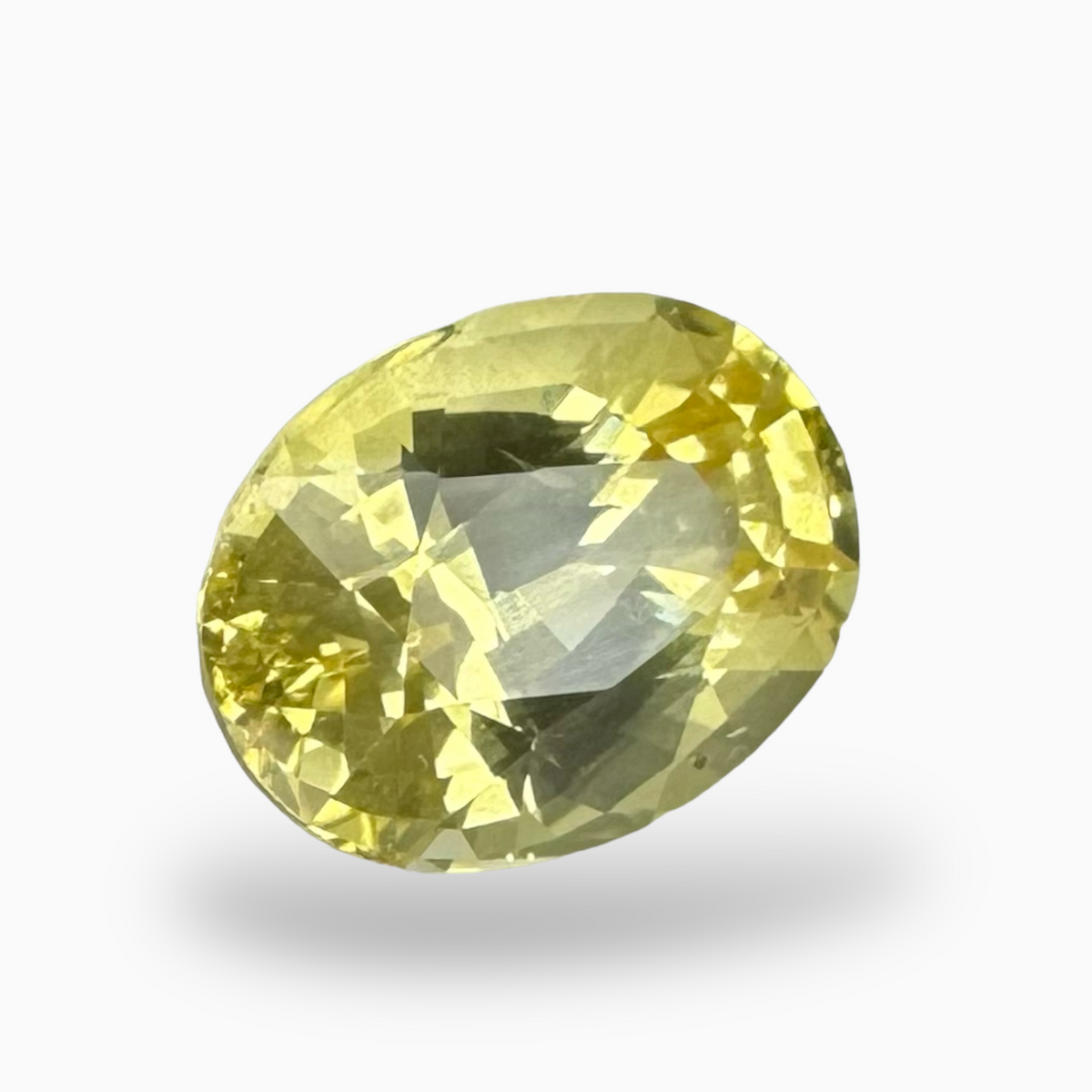 Natural Unheated Yellow Sapphire Stone 3.86 Carats Oval Cut from Srilanka