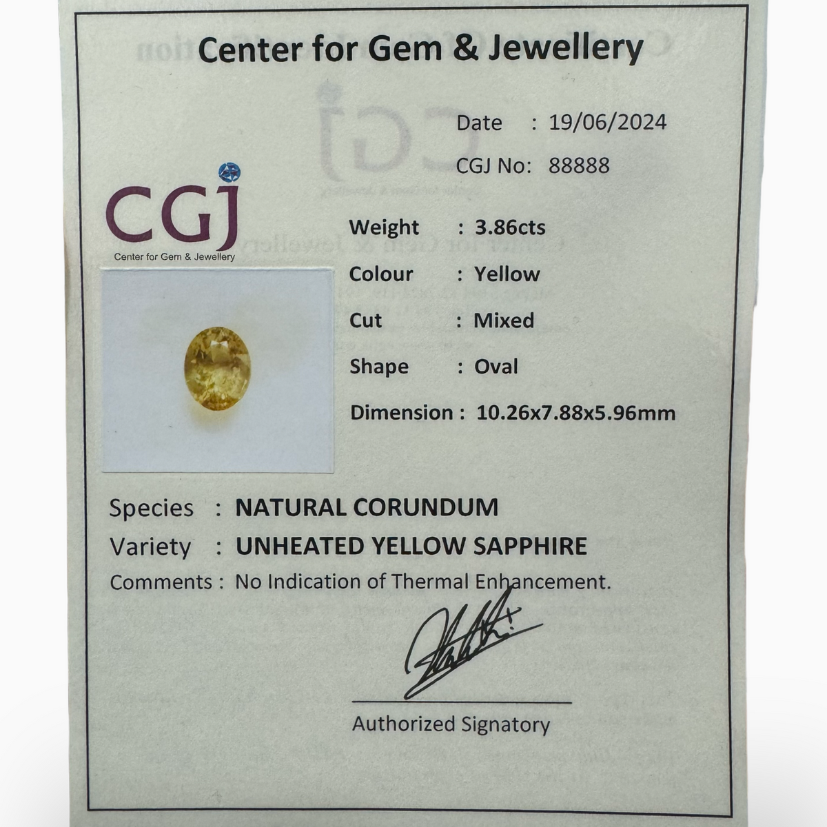 Natural Unheated Yellow Sapphire Stone 3.86 Carats Oval Cut from Srilanka