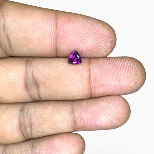 Natura Purplish Pink Color Rhodolite Garnet Trilliant Shape 0.55 Carats 5 mm