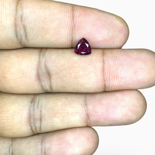 Natural Trilliant Shape Radish Pink Color Rhodolite Garnet 0.85 Carats 6 mm