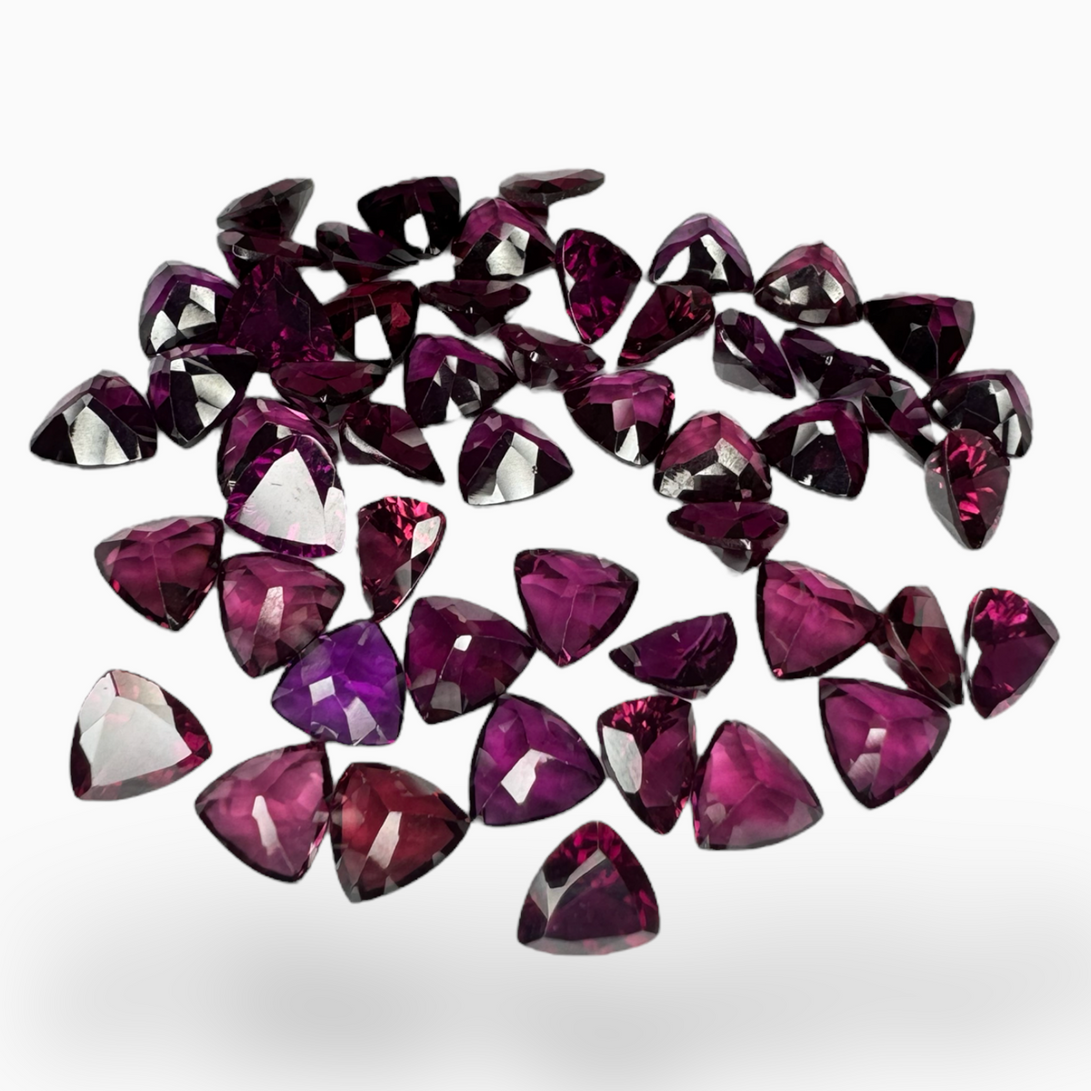 Natural Trilliant Shape Radish Pink Color Rhodolite Garnet 0.85 Carats 6 mm
