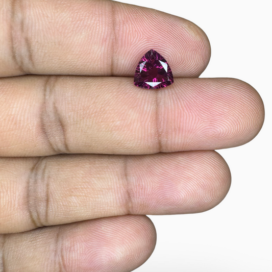 Natural Purplish pink Color Rhodolite Garnet Stone 2.0 Carats Trilliant Shape 8 mm