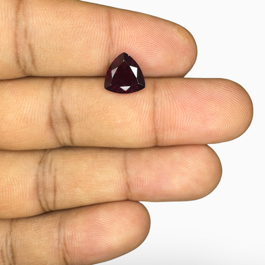 Natural Purple Color Rhodolite Garnet Stone 2.40 Carats Trilliant Shape 9 mm