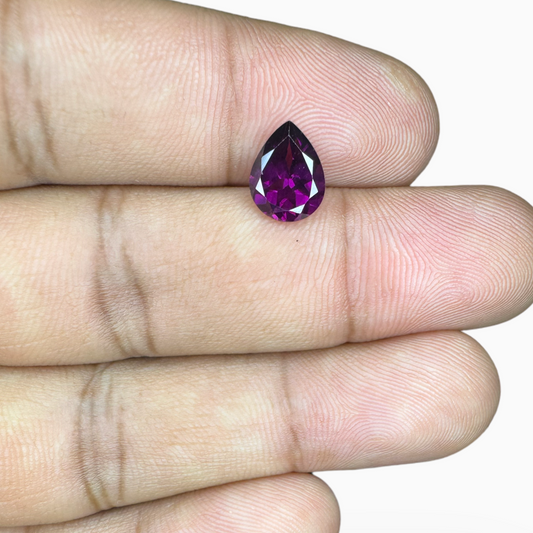 Natural Purple Color  Pear Shape Rhodolite Garnet Stone 1.91 Caratst 9X7 mm