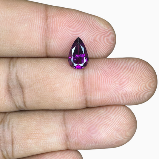 Purple Color Natural Rhodolite Garnet Stone 1.50 Carats Pear Cut 9X6 mm