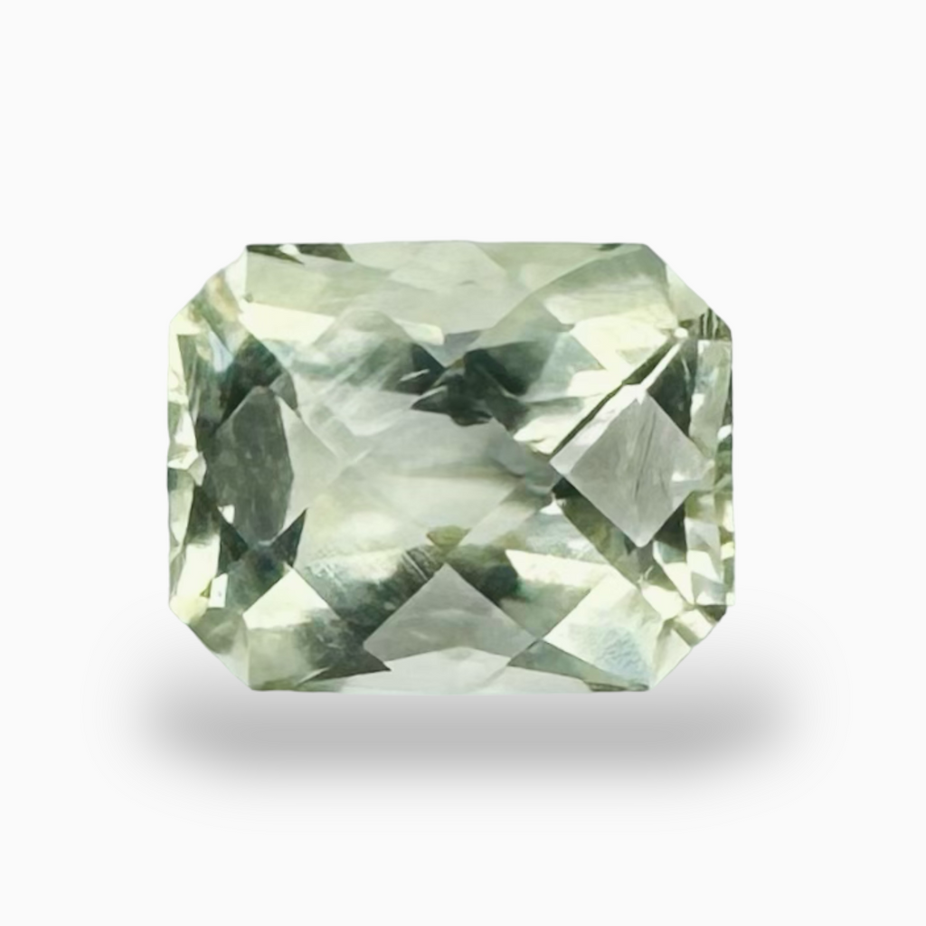 Natural Rose Cut Green Amethyst Stone Emerald Cut 1.50 Carats 7.7X6mm