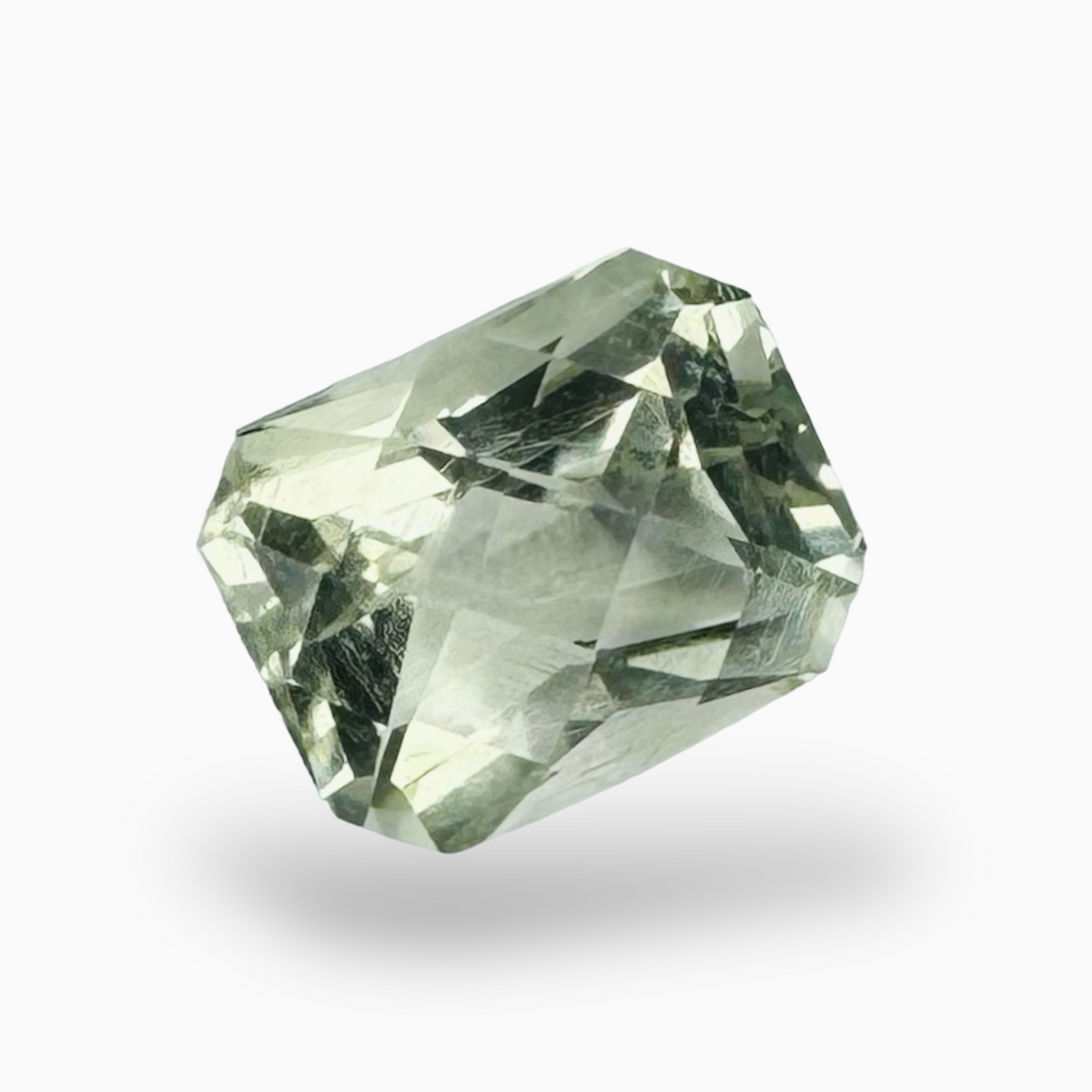 Natural Rose Cut Green Amethyst Stone Emerald Cut 1.50 Carats 7.7X6mm