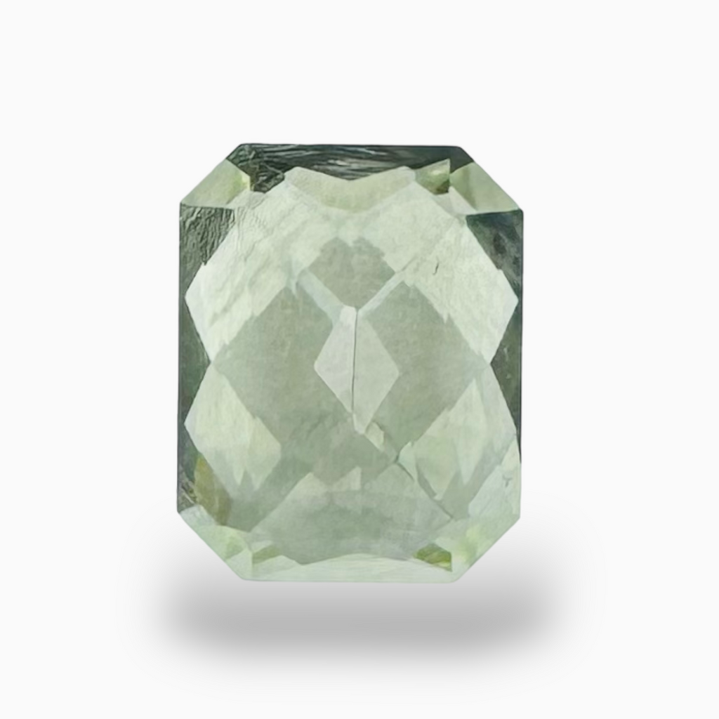 Natural Rose Cut Green Amethyst Stone Emerald Cut 1.50 Carats 7.7X6mm