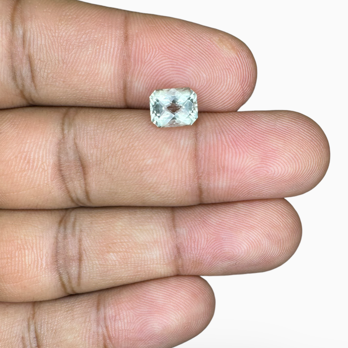Natural Rose Cut Green Amethyst Stone Emerald Cut 1.50 Carats 7.7X6mm