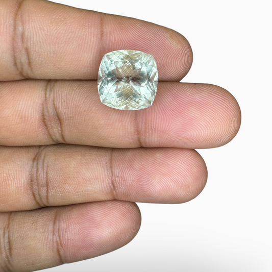 Natural Green Amethyst Stone Cushion Shape 9.08 Carats 13mm