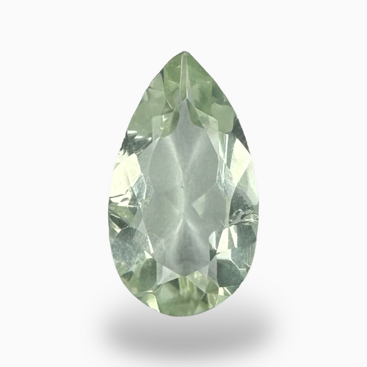 Natural Rose Cut Green Amethyst Stone Pear Shape 3.09 Carats 15X8.5mm