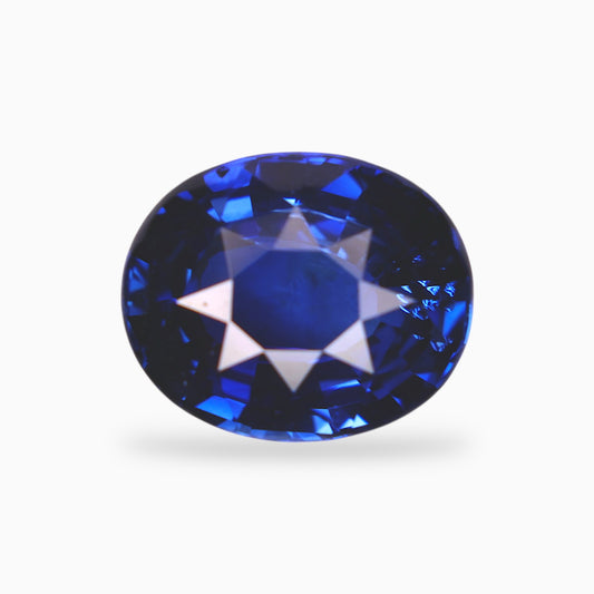 Natural Blue Sapphire Stone Oval Shape 3.26 Carats Size 9.78x7.99x4.72mm