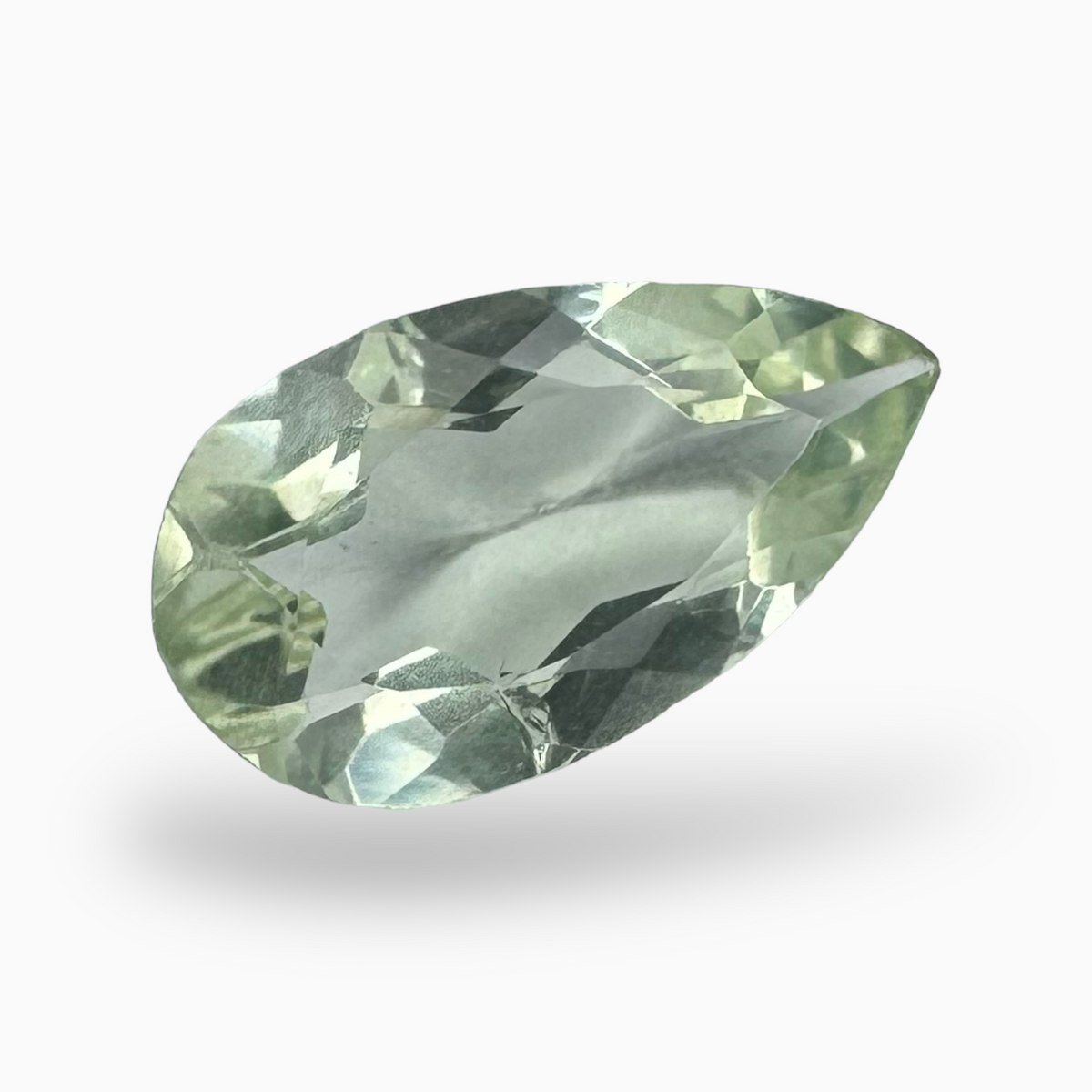 Natural Rose Cut Green Amethyst Stone Pear Shape 3.09 Carats 15X8.5mm