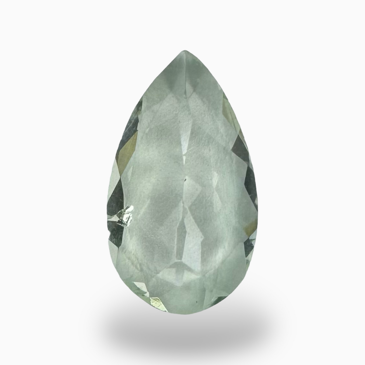 Natural Rose Cut Green Amethyst Stone Pear Shape 3.09 Carats 15X8.5mm