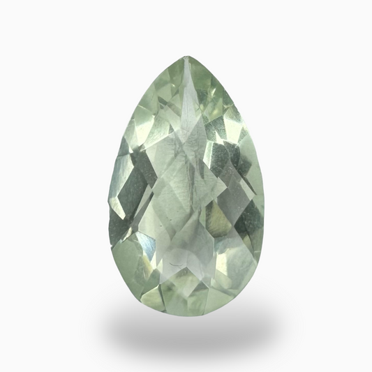 Natural Rose Cut Green Amethyst Stone Pear Shape 3.93 Carats 15X9mm