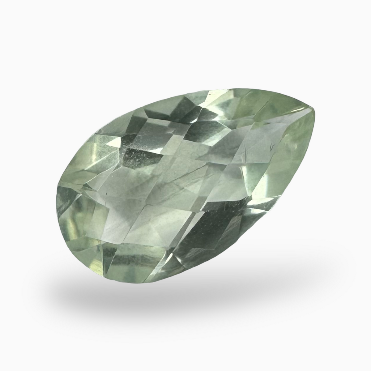 Natural Rose Cut Green Amethyst Stone Pear Shape 3.93 Carats 15X9mm