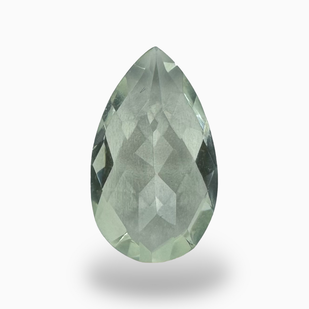 Natural Rose Cut Green Amethyst Stone Pear Shape 3.93 Carats 15X9mm