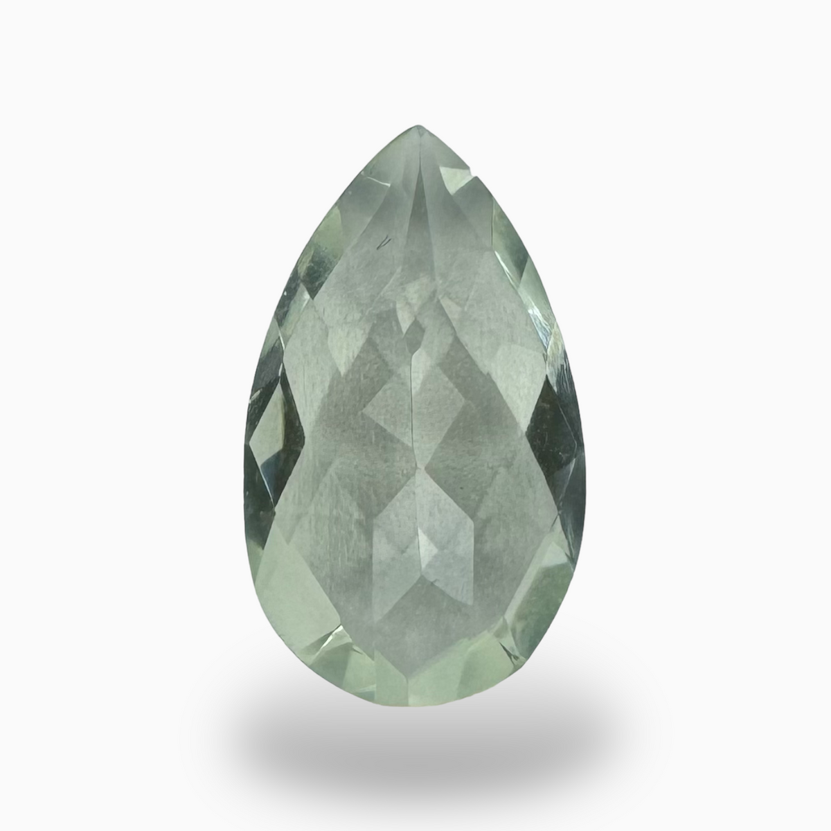 Natural Rose Cut Green Amethyst Stone Pear Shape 3.93 Carats 15X9mm