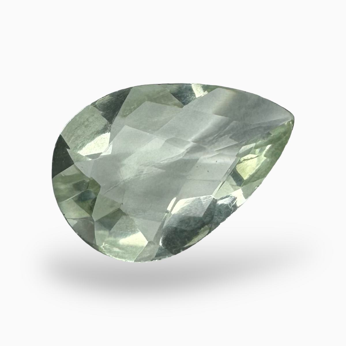 Natural Rose Cut Green Amethyst Stone Pear Shape 5.19 Carats 16.5X11mm
