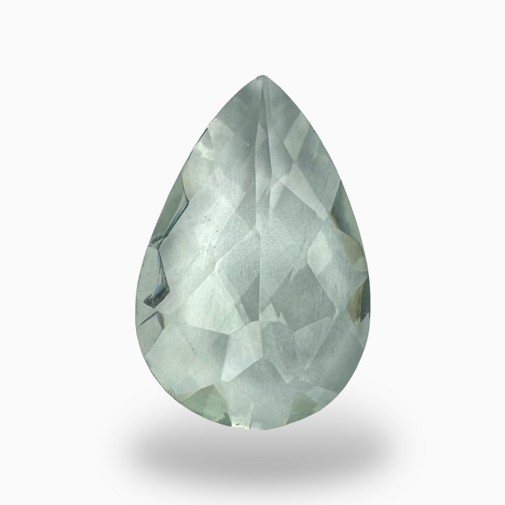 Natural Rose Cut Green Amethyst Stone Pear Shape 5.19 Carats 16.5X11mm